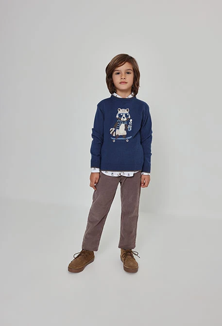 Pantalón micropana niño marrón