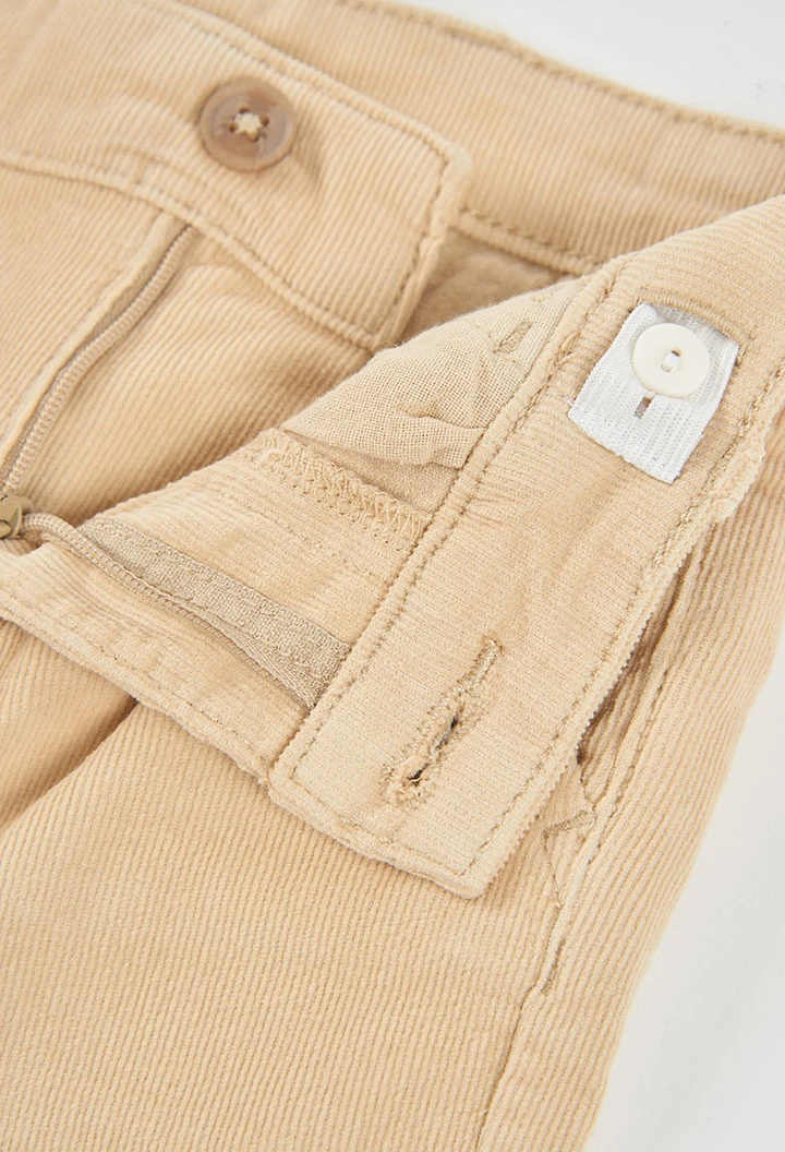 Beige Mikrokord-Hose für Jungen