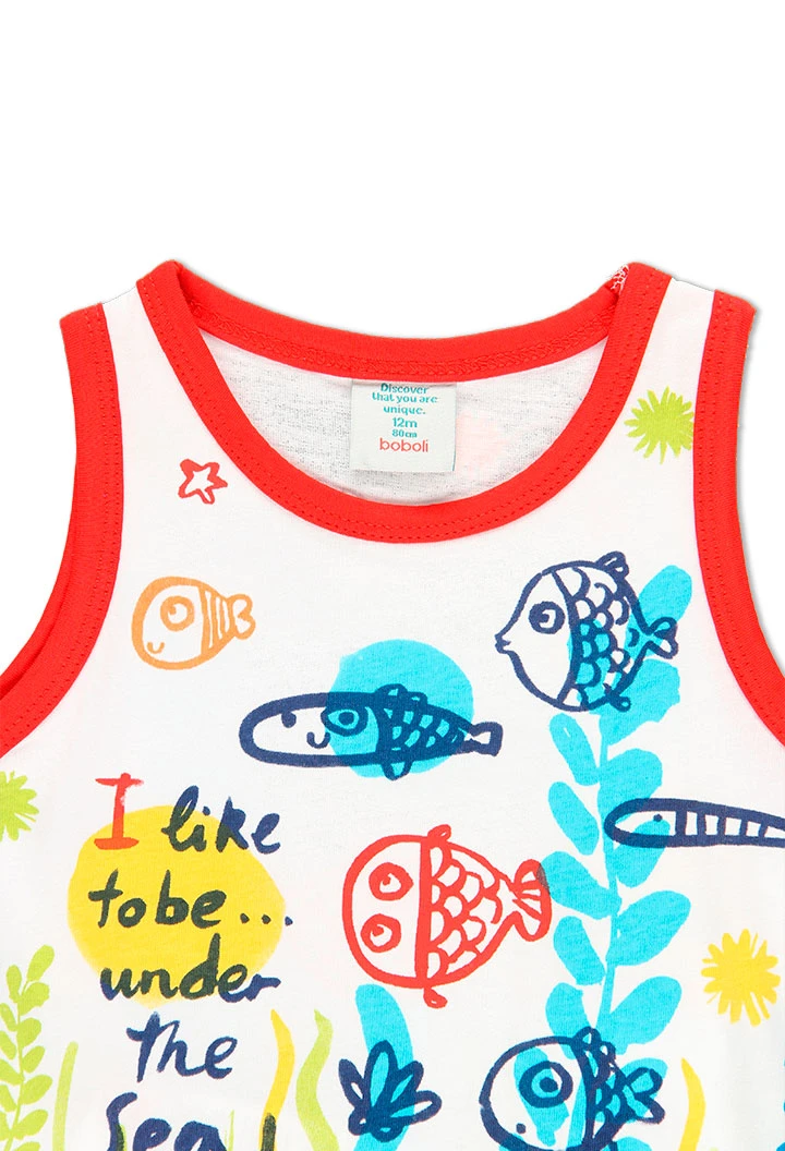 T-Shirt tricot "poissons" pour bébé garçon