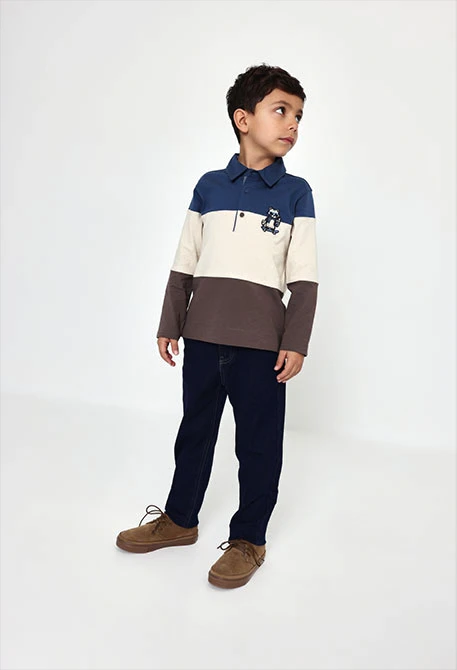 Pantalón denim niño azul marino