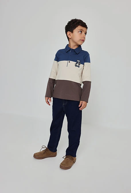 Pantalón denim niño azul marino