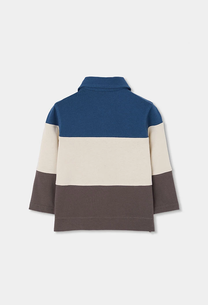 Polo punt nen blau tricolor brodat mapache