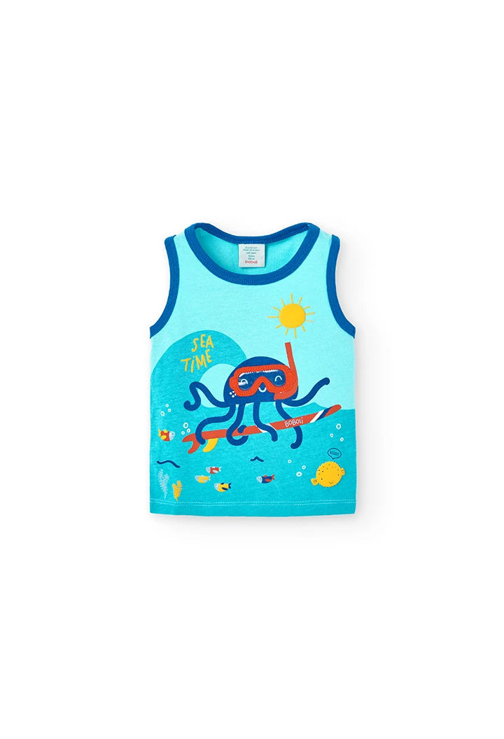 Camiseta malha para o bebé menino