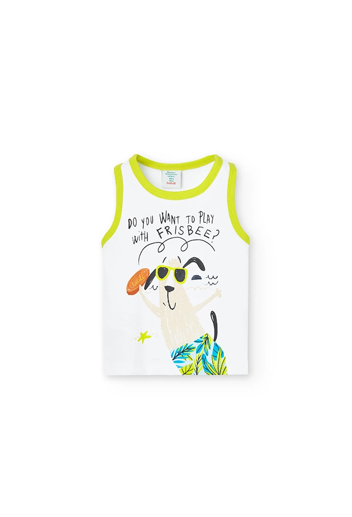 Camiseta punto tirantes "frisbee" de bebé niño