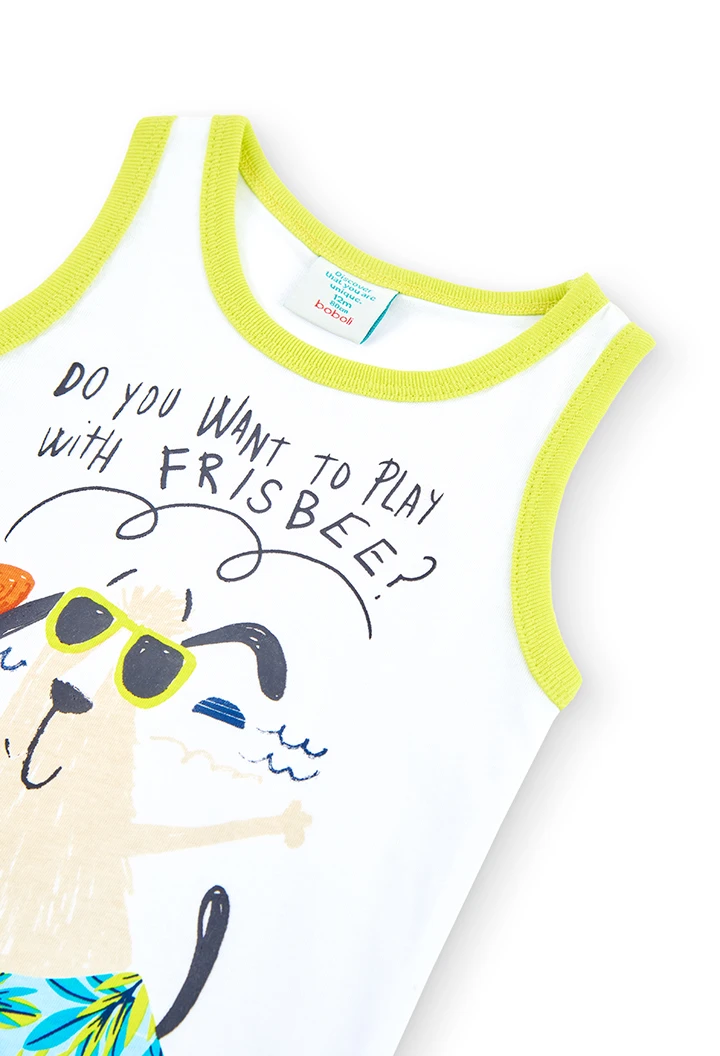 Camiseta punto tirantes "frisbee" de bebé niño