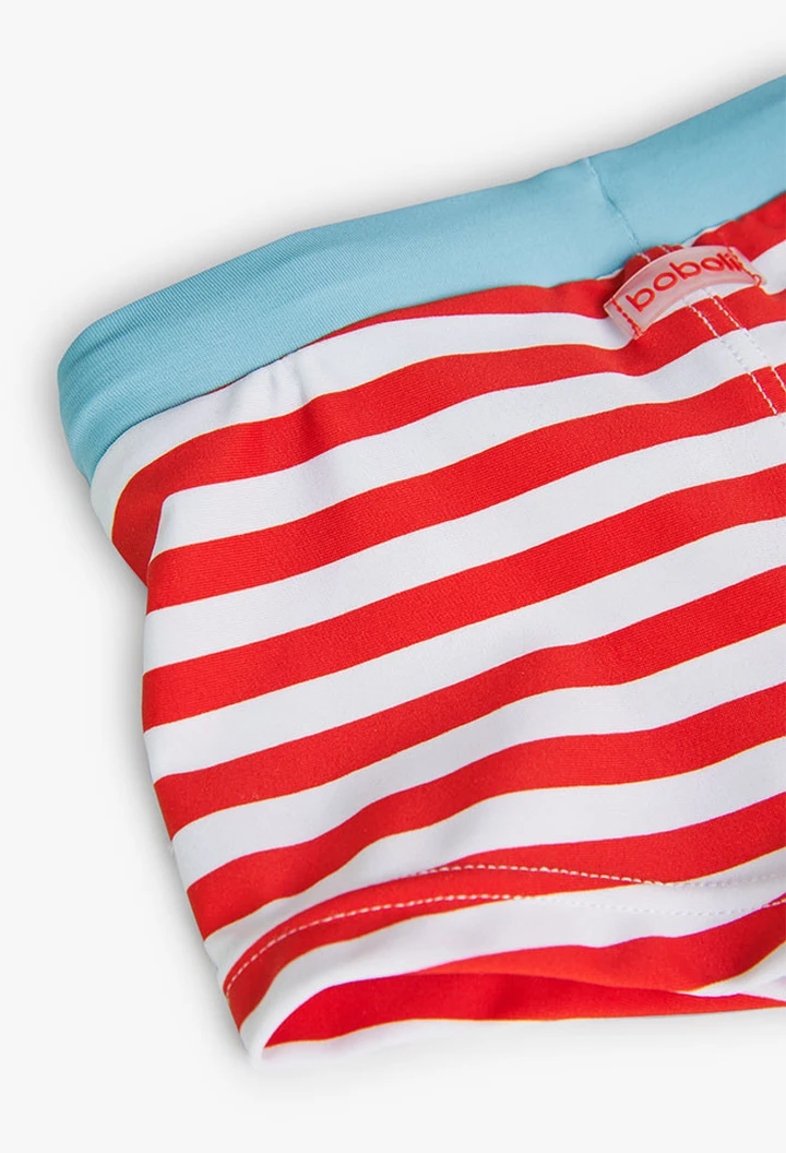 Bañador de poliamida listado con estampado de bebé niño