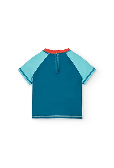Camiseta de punto poliamida de bebé niño en azul