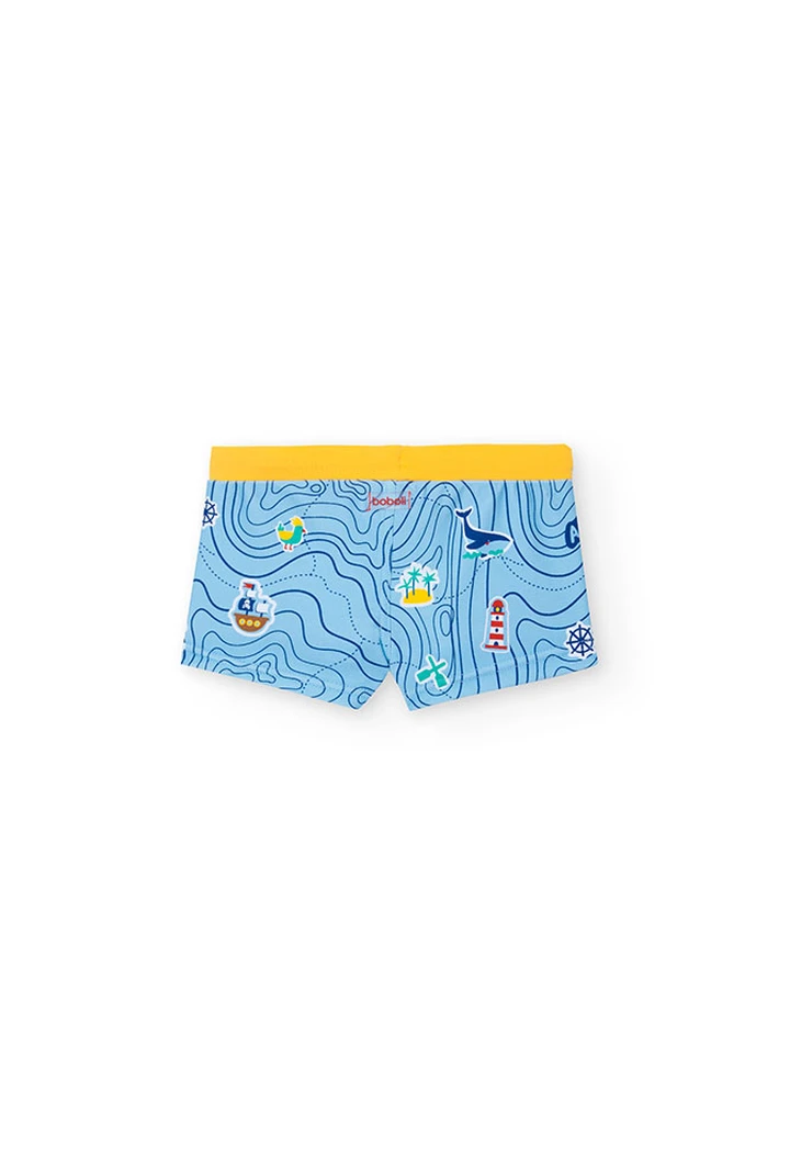 Maillot de bain polyamide imprimé pour bébé garçon en couleur jaune