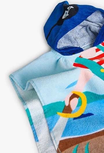 Asciugamano con cappuccio da neonato blu