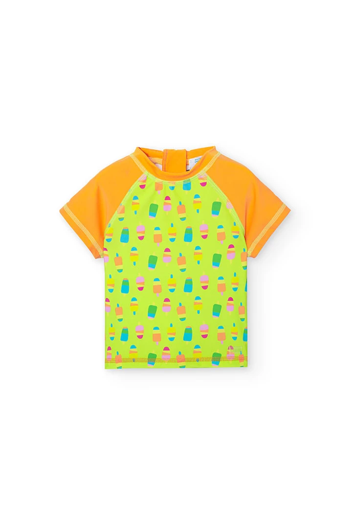 T-shirt tricoté polyamide imprimé pour bébé garçon