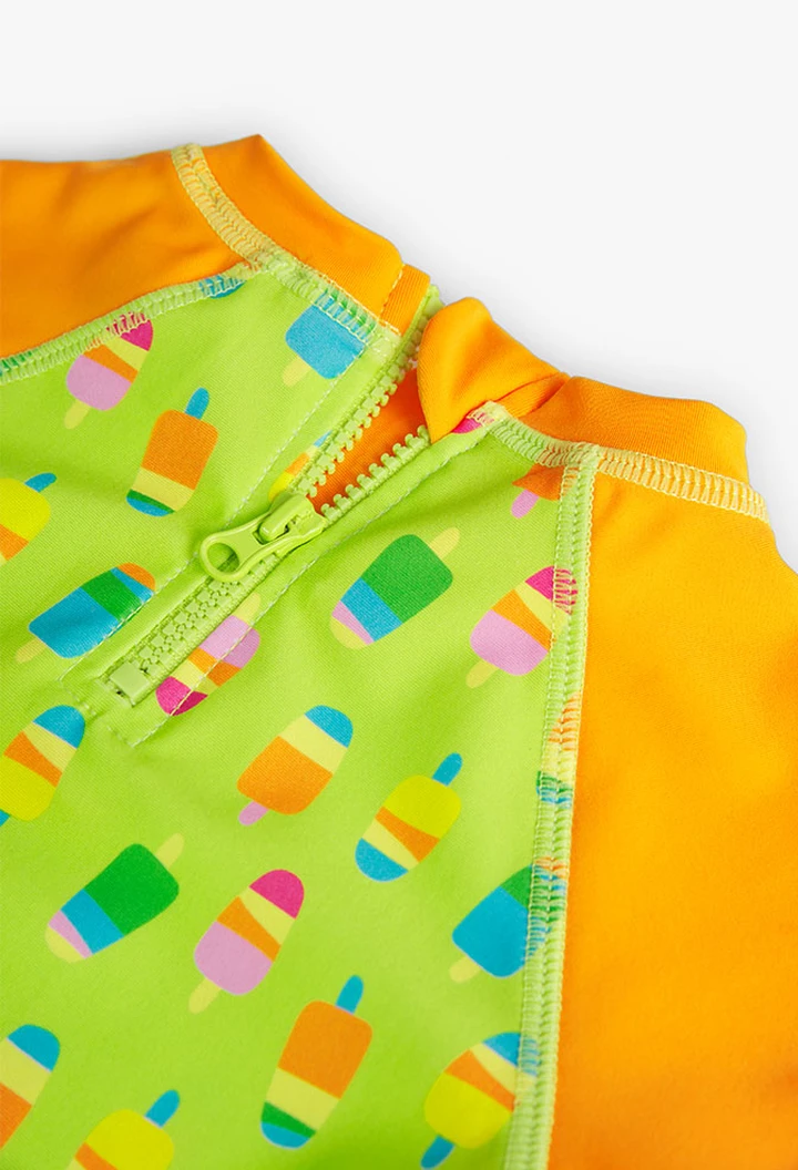 T-shirt tricoté polyamide imprimé pour bébé garçon