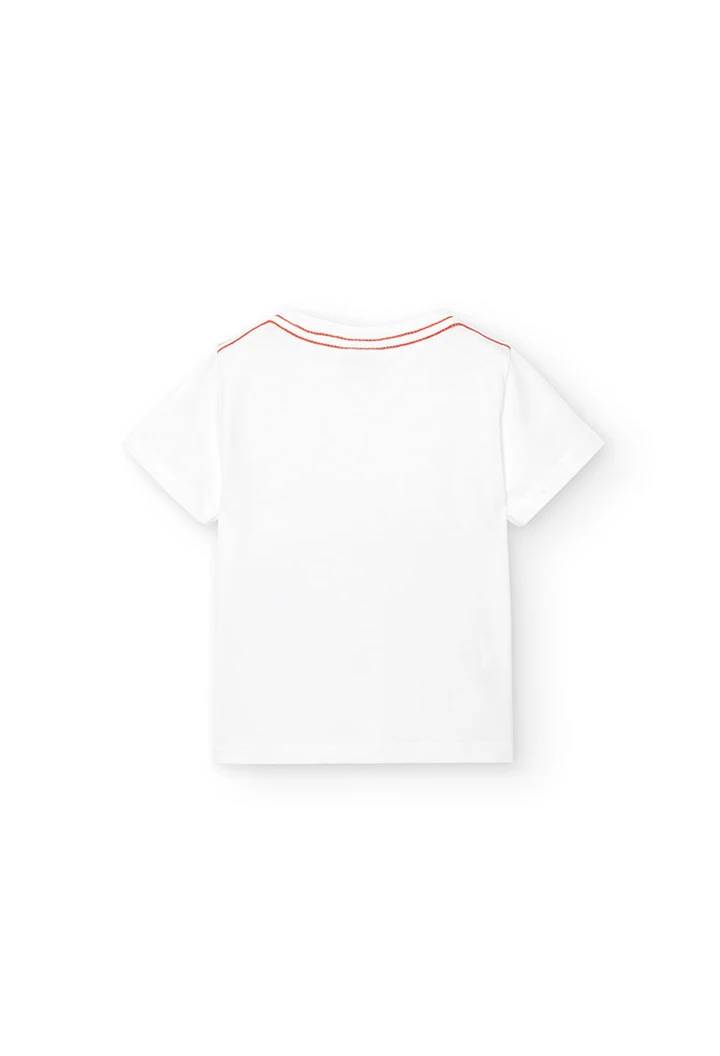 Camiseta punto en color blanco de bebé niño