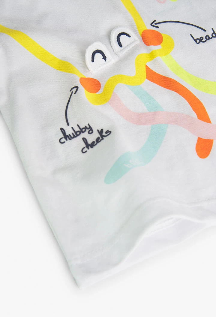 Camiseta punto en color blanco de bebé niño