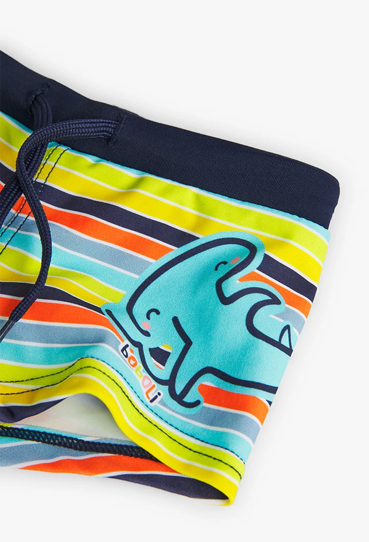 Maillot de bain polyamide rayé imprimé bébé garçon