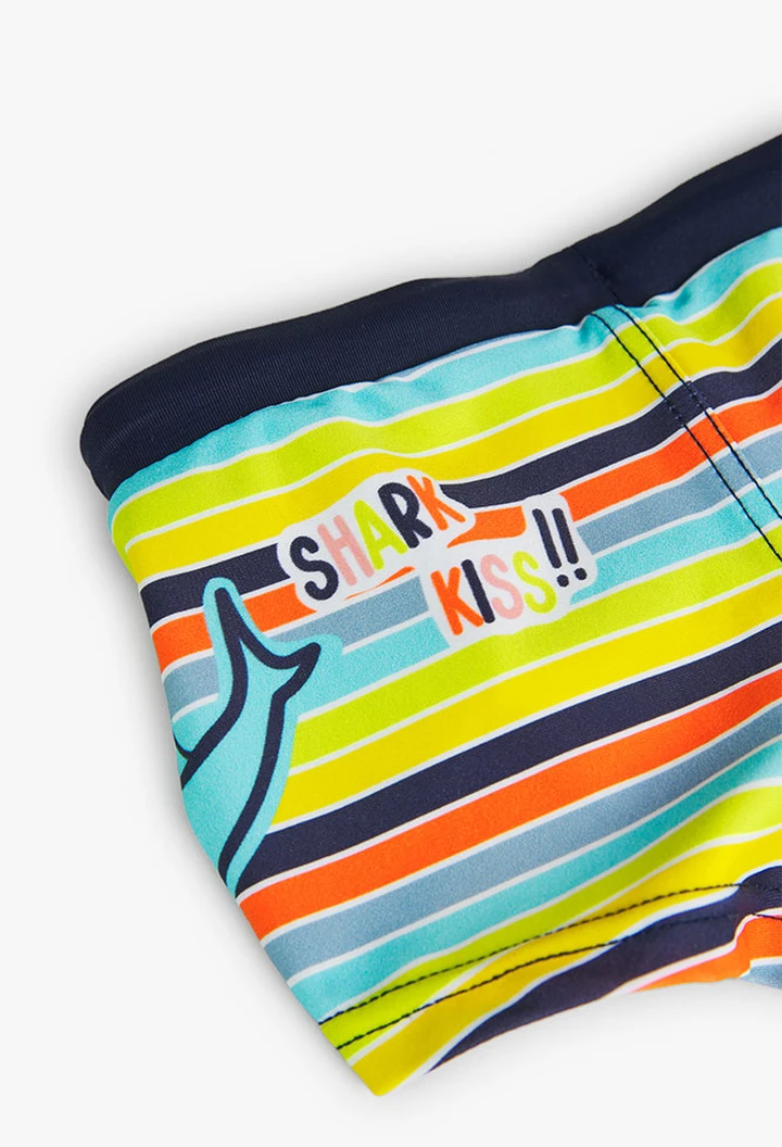 Maillot de bain polyamide rayé imprimé bébé garçon