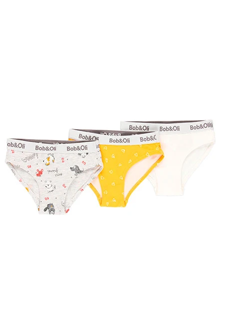 Pack de 3 culottes pour fille - organique