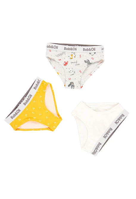 Pack de 3 culottes pour fille - organique