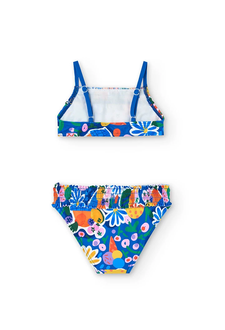 Bikini in poliammide per bambina con stampa di frutta