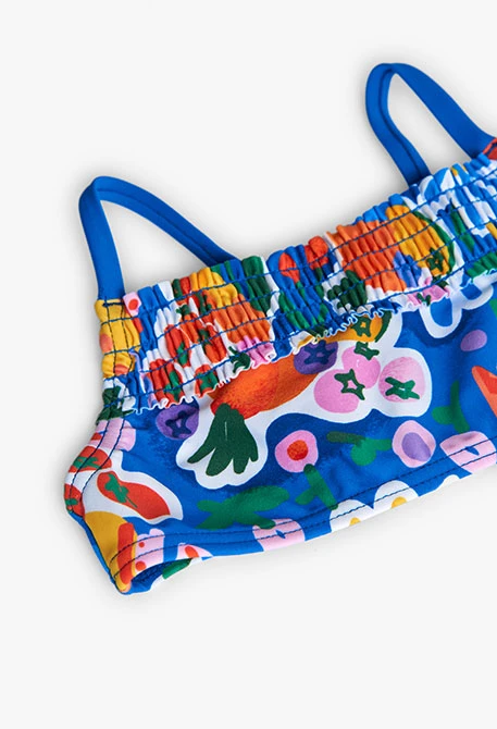 Biquíni de poliamida para menina com estampado de frutas