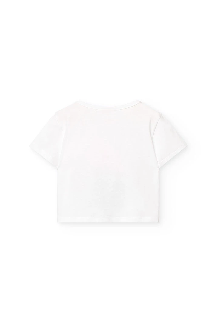 Girl\'s knitted T-shirt in white colour