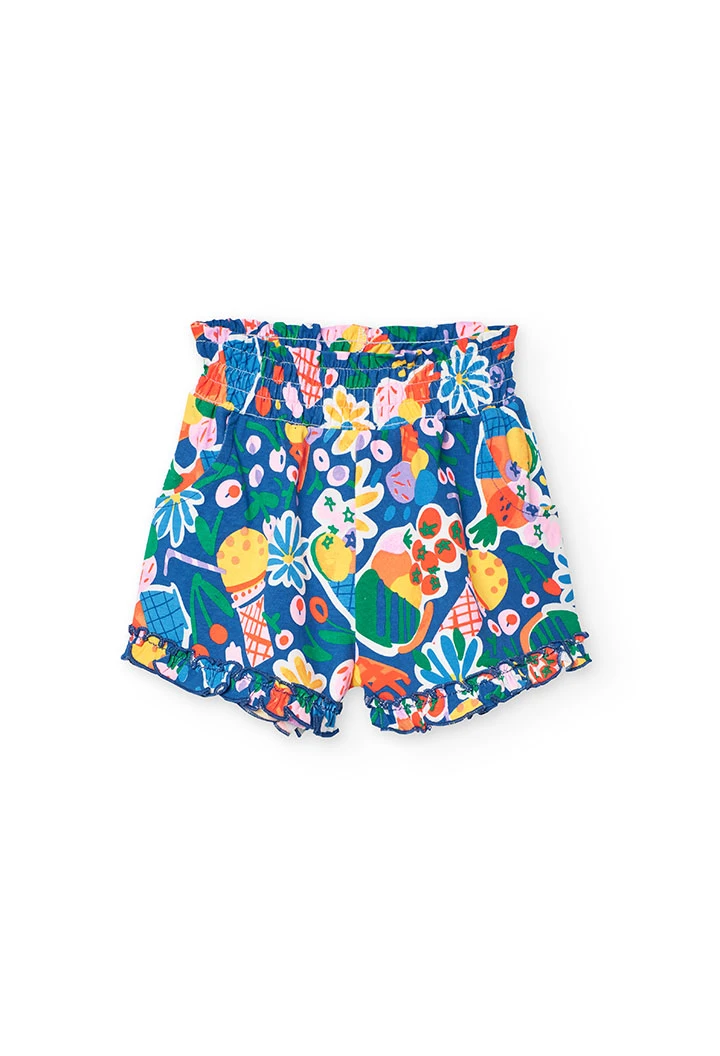Short en maille pour fille avec motif