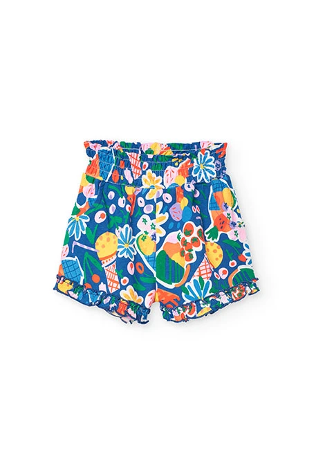 Short en maille pour fille avec motif