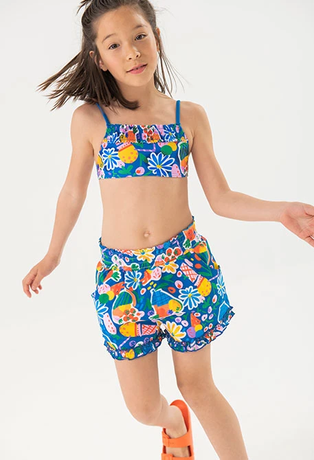 Short en maille pour fille avec motif