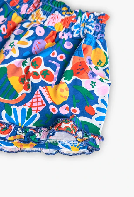 Bermudas de punto para niña con estampado