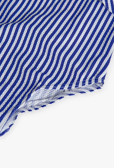 Fato de banho de poliamida para menina com estampado de folhas