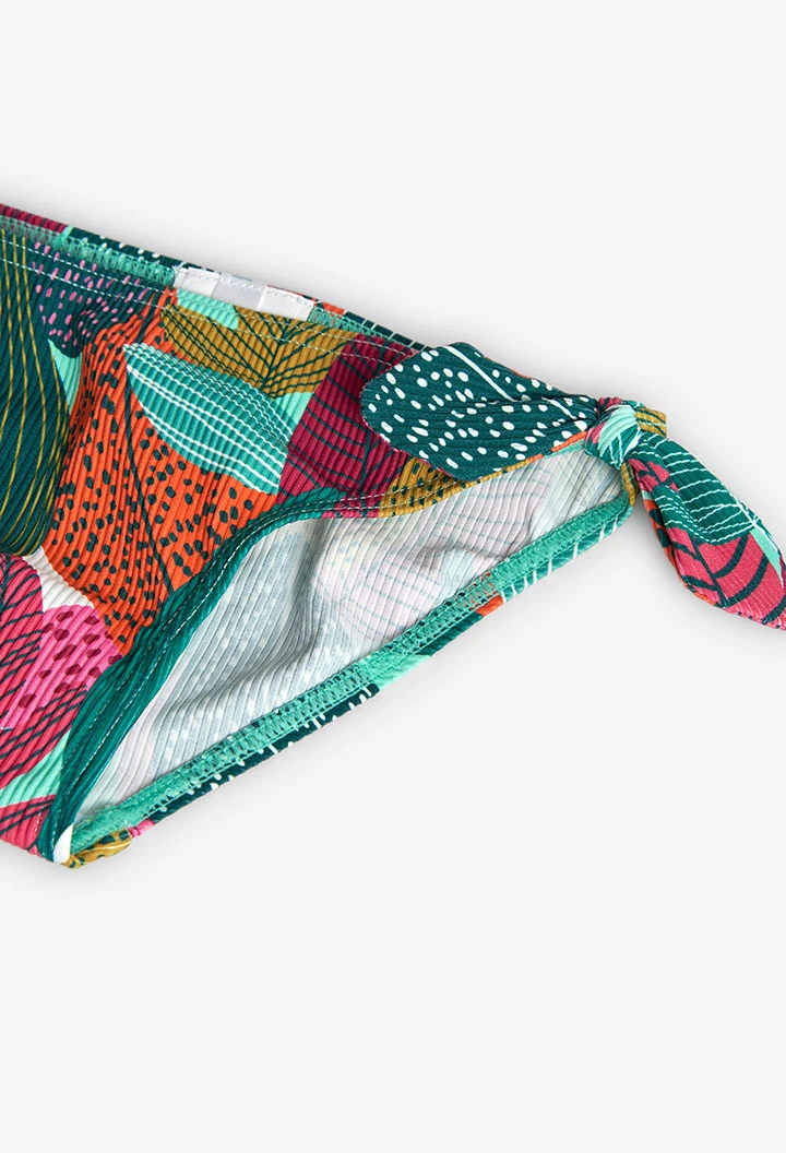 Bikini en polyamide pour fille avec motif de feuilles