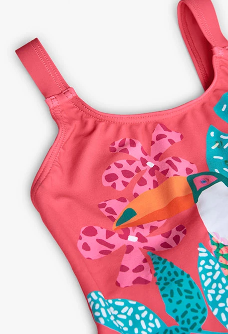 Bañador de poliamida para niña en color rosa