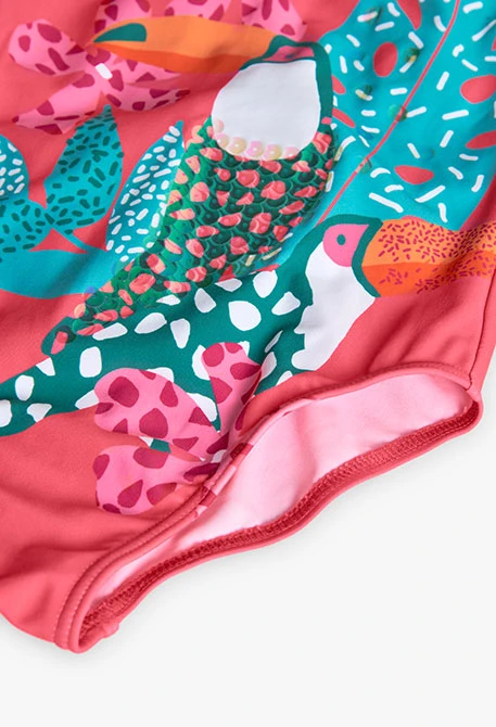 Bañador de poliamida para niña en color rosa