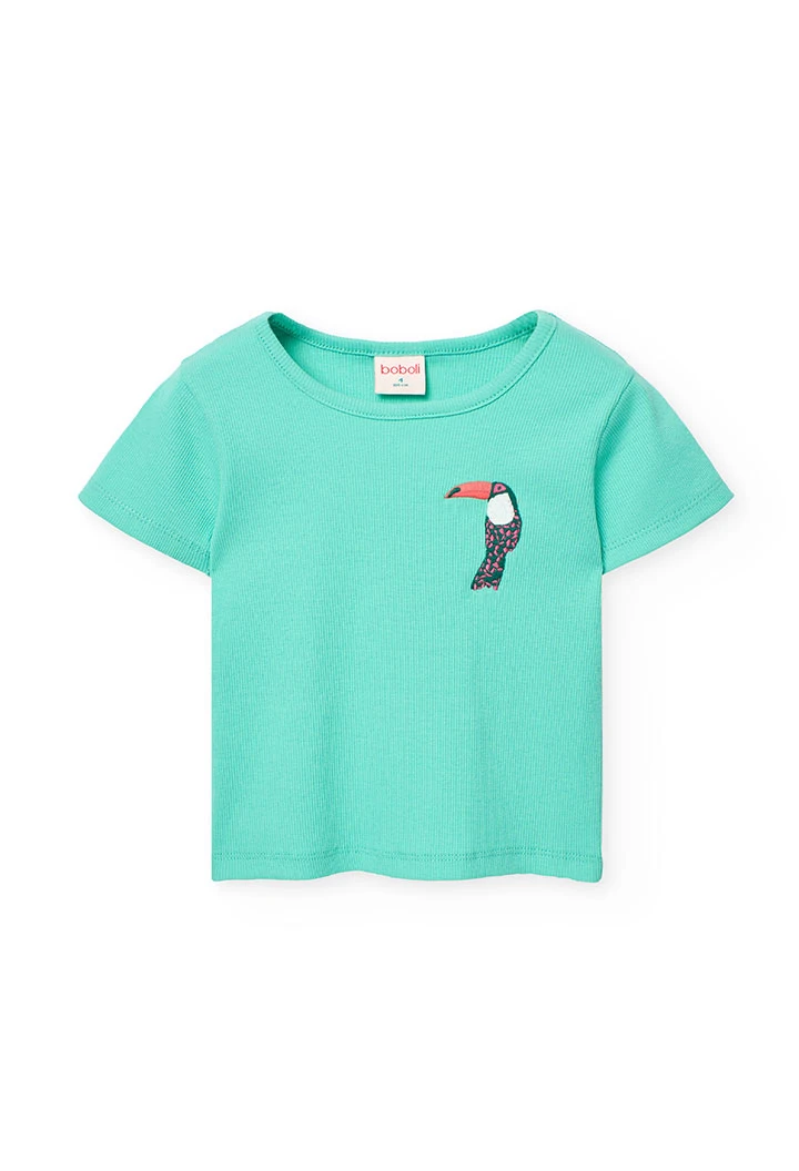 Camisola de malha para menina em cor verde