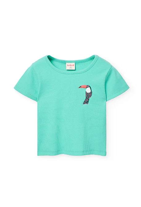 Maglietta a maglia per bambina di colore verde