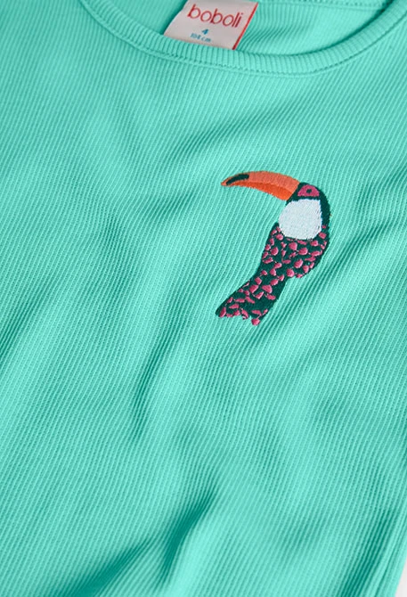 Camiseta de punto para niña en color verde