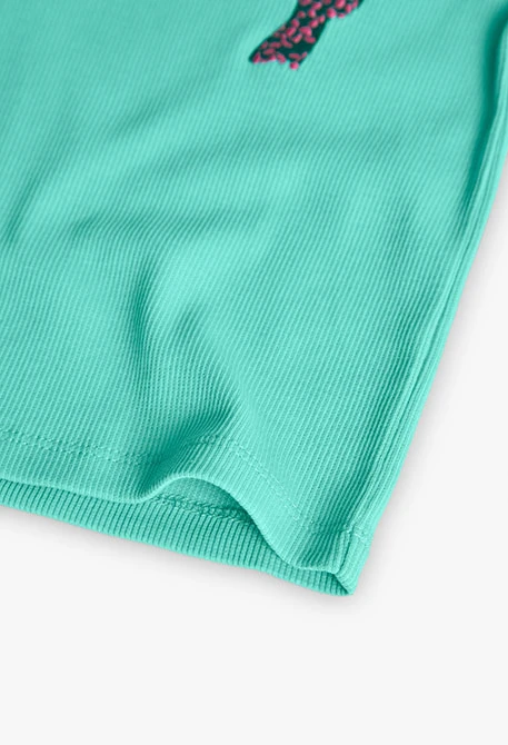 Camiseta de punto para niña en color verde