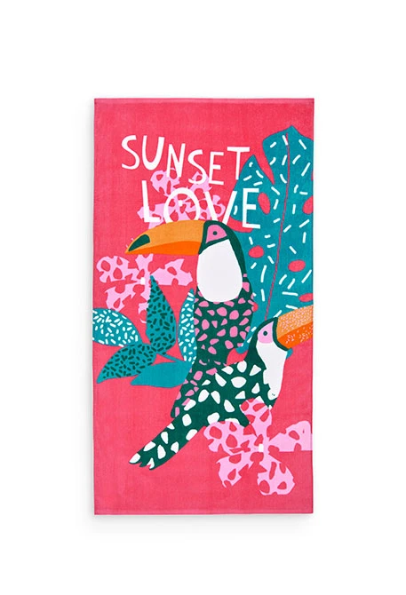 Serviette en tricot pour fille avec motif en couleur rose