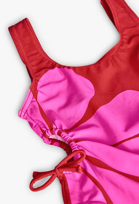Bañador de poliamida para niña en color granate