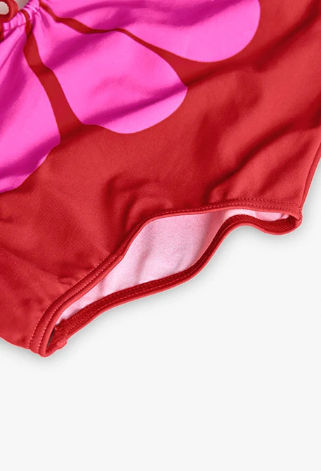 Bañador de poliamida para niña en color granate