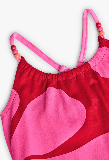 Vestido de punto para niña en color granate