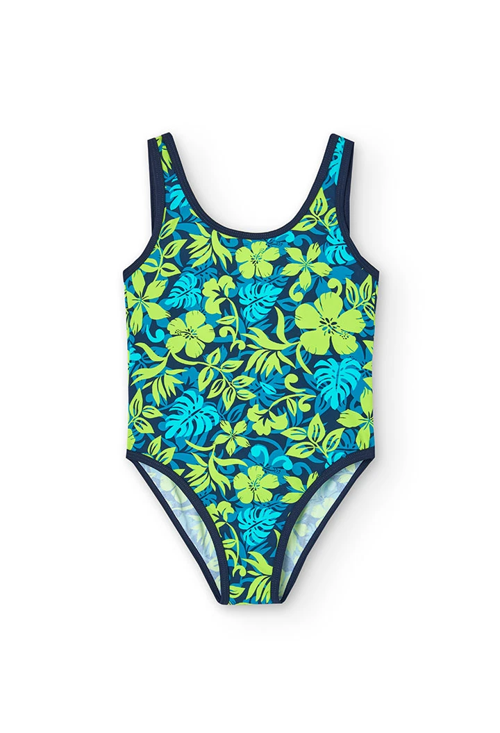 Maillot de bain en polyamide pour fille avec imprimé tropical