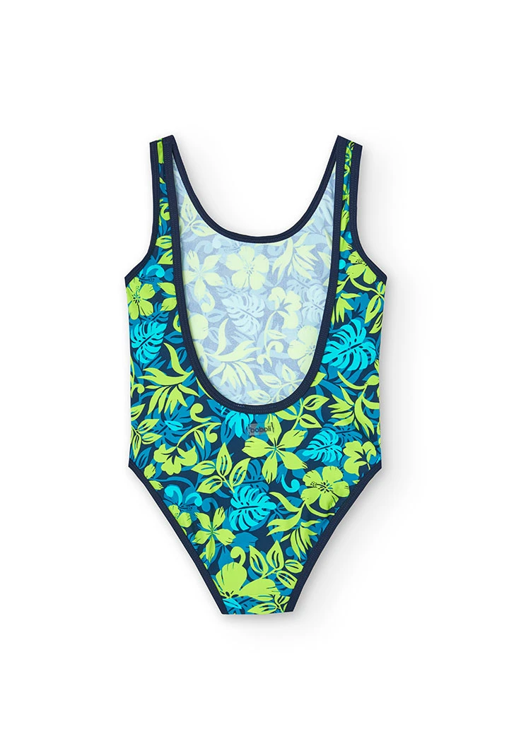 Maillot de bain en polyamide pour fille avec imprimé tropical
