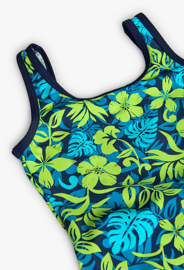 Maillot de bain en polyamide pour fille avec imprimé tropical