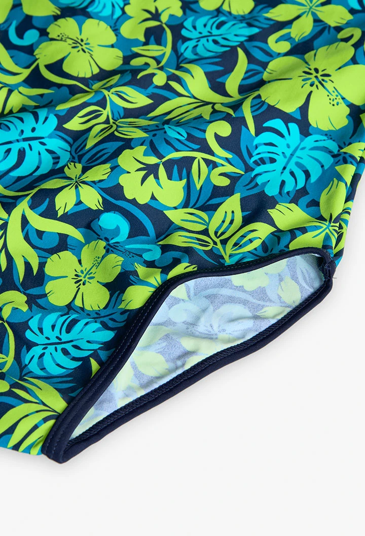 Maillot de bain en polyamide pour fille avec imprimé tropical