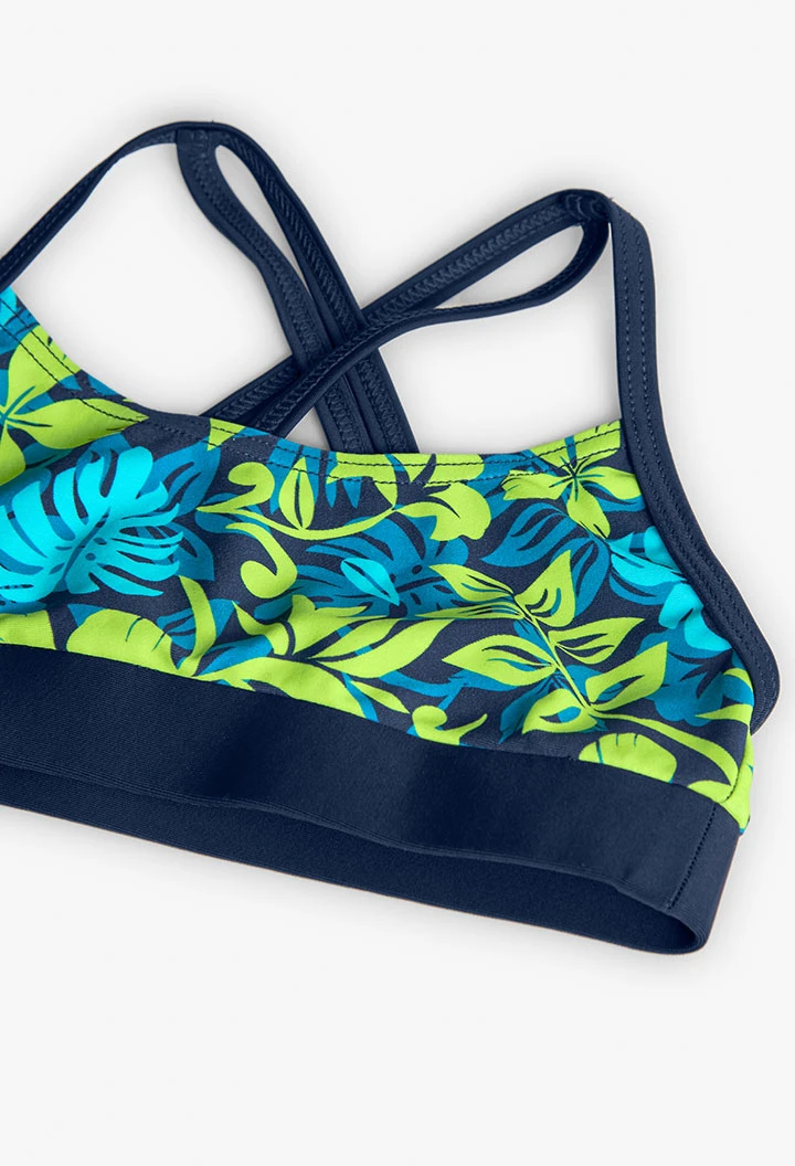 Bikini en polyamide pour fille avec imprimé tropical