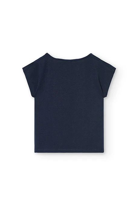 Maglietta a maglia per bambina in colore blu marino