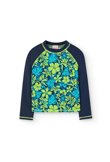 Camiseta de punto poliamida para niña en color azul marino