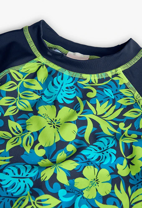 T-shirt en maille de polyamide pour fille en bleu marine