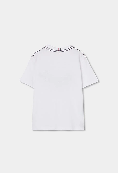 White cotton whale boy?s T-shirt