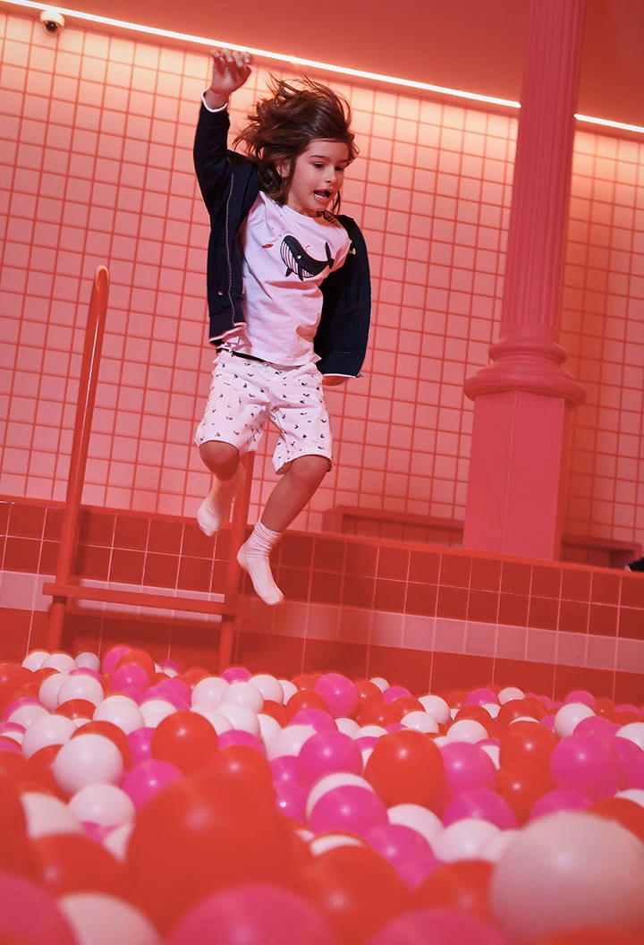 Printed cotton Bermuda shorts